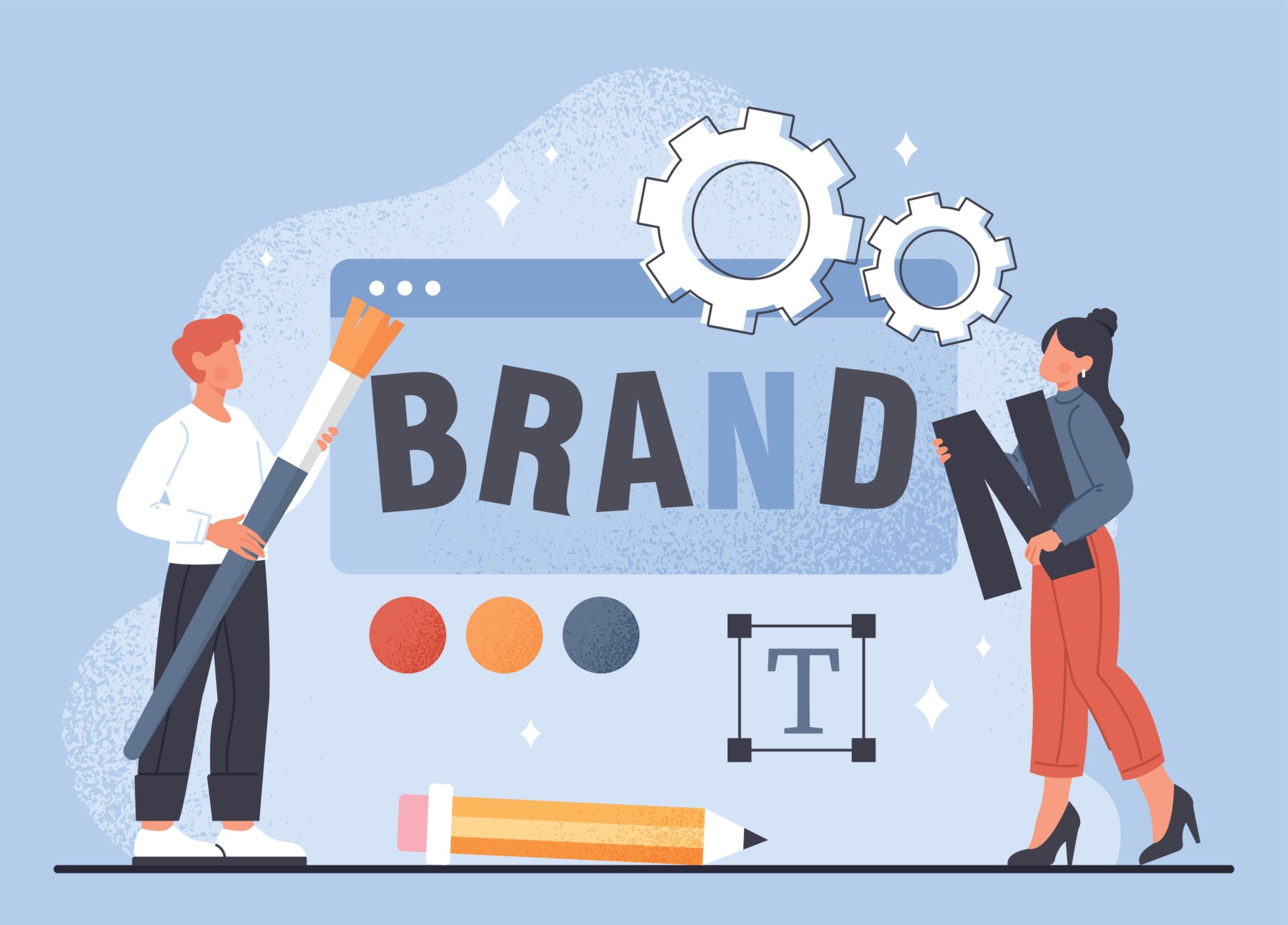 concept-of-rebranding-man-and-woman-replace-letters-with-colore