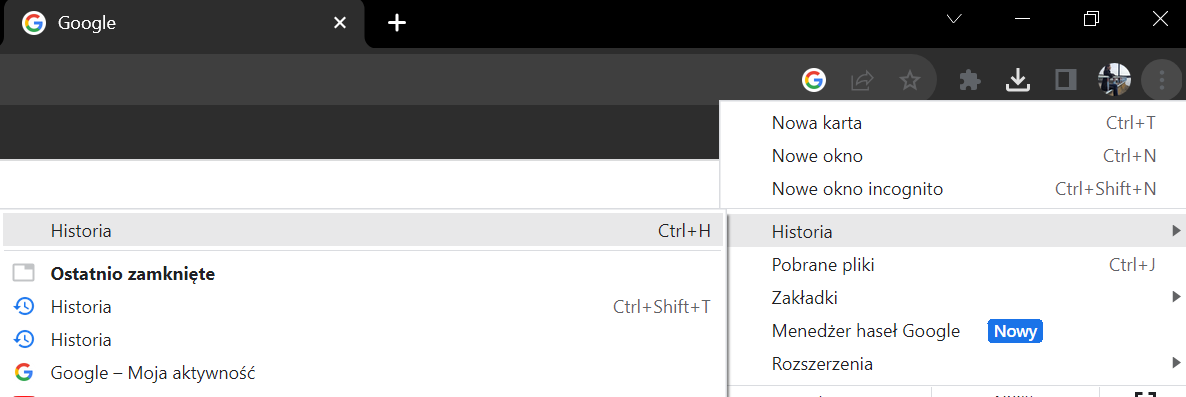 wyszukiwanie historia