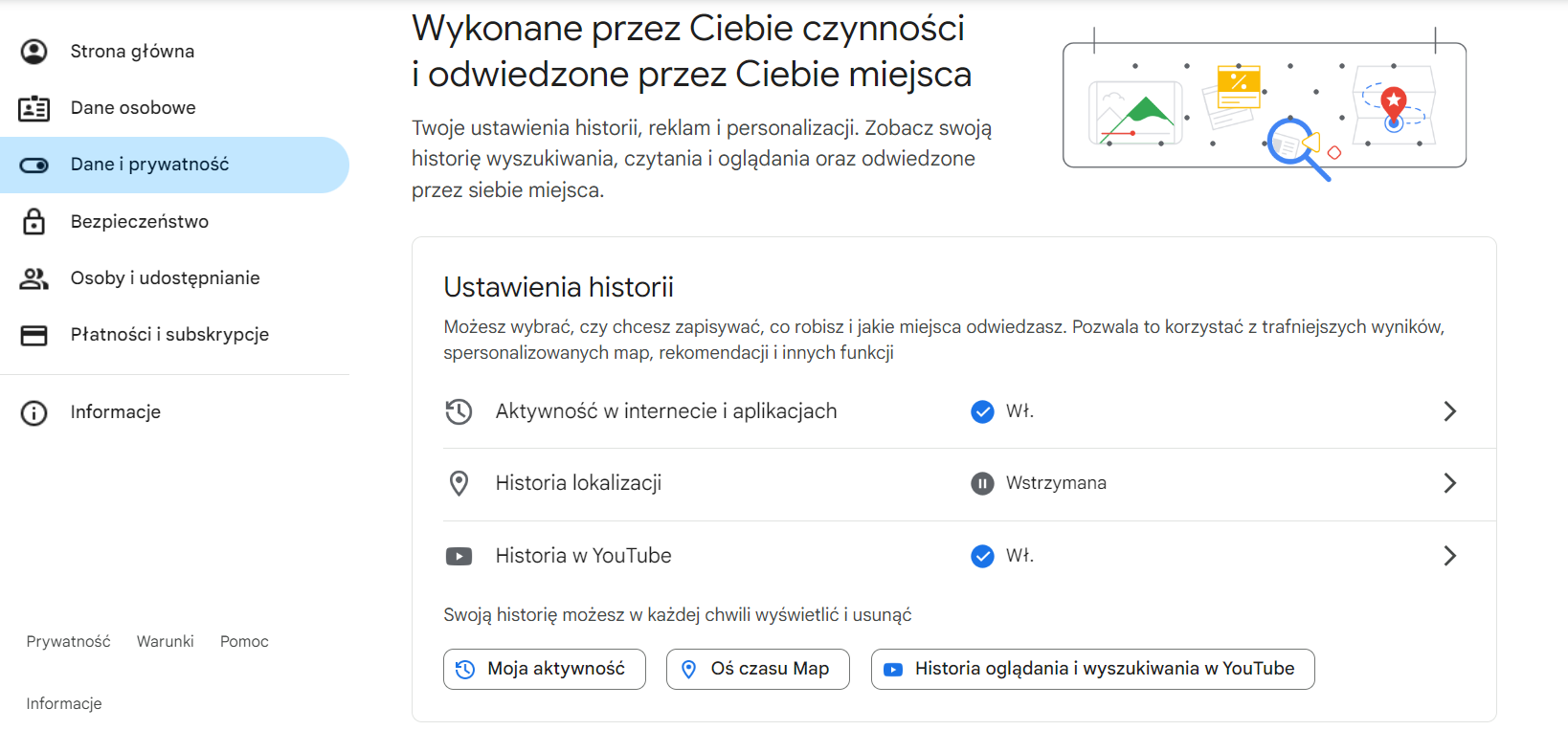 historia wyszukiwania