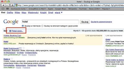 Wyszukiwanie w czasie rzeczywistym w polskim Google.